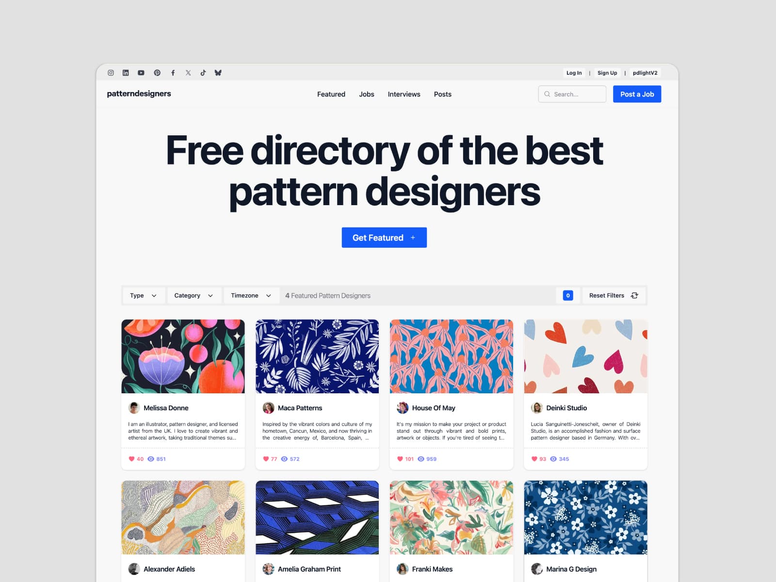 Website Design and Build for patterndesigners.
